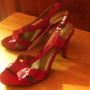 Women's Red Patent Leather Dress Sandals